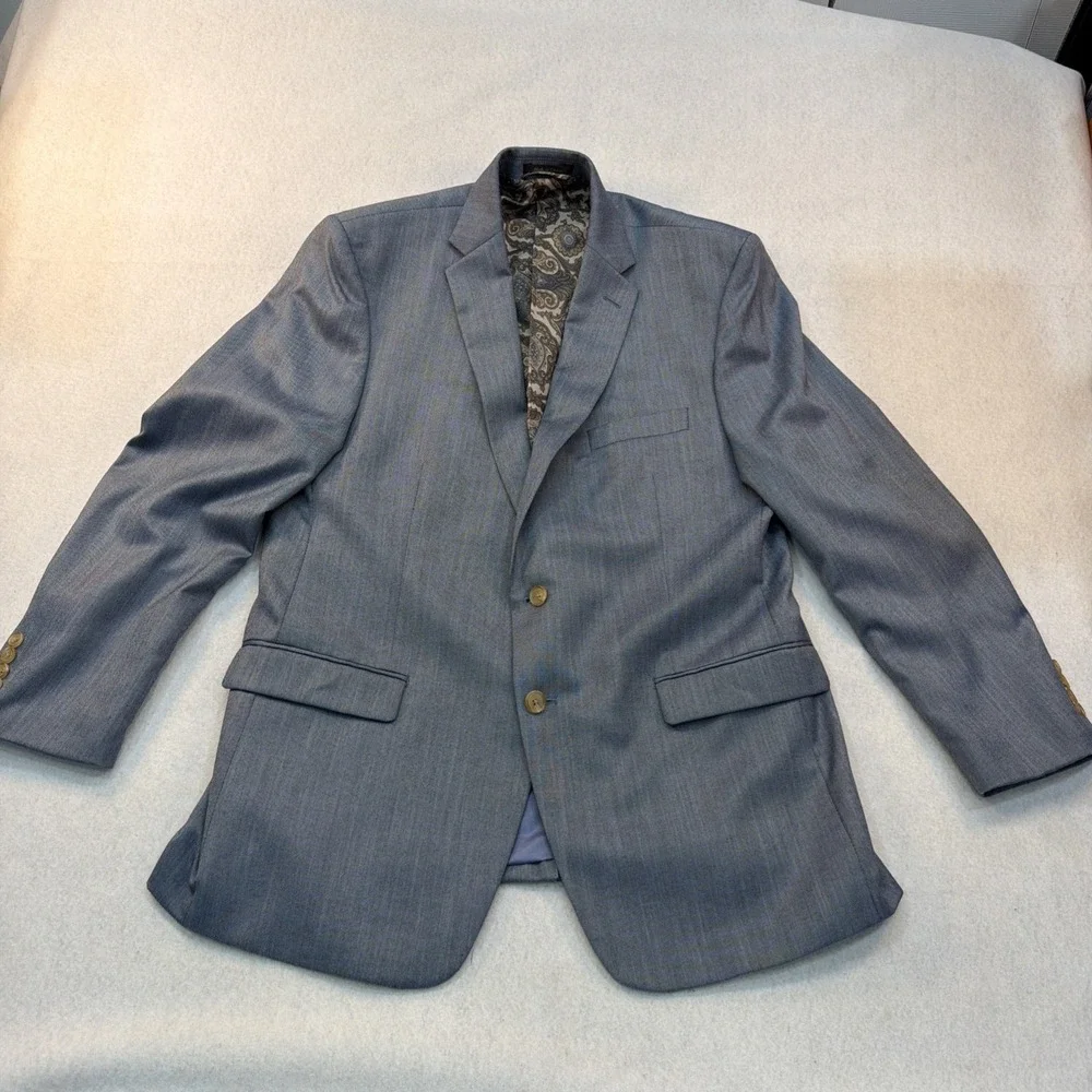 Lauren Ralph Lauren for Macy's Rayon, Polyester Sport Coat‎ Blue Birdseye 44R